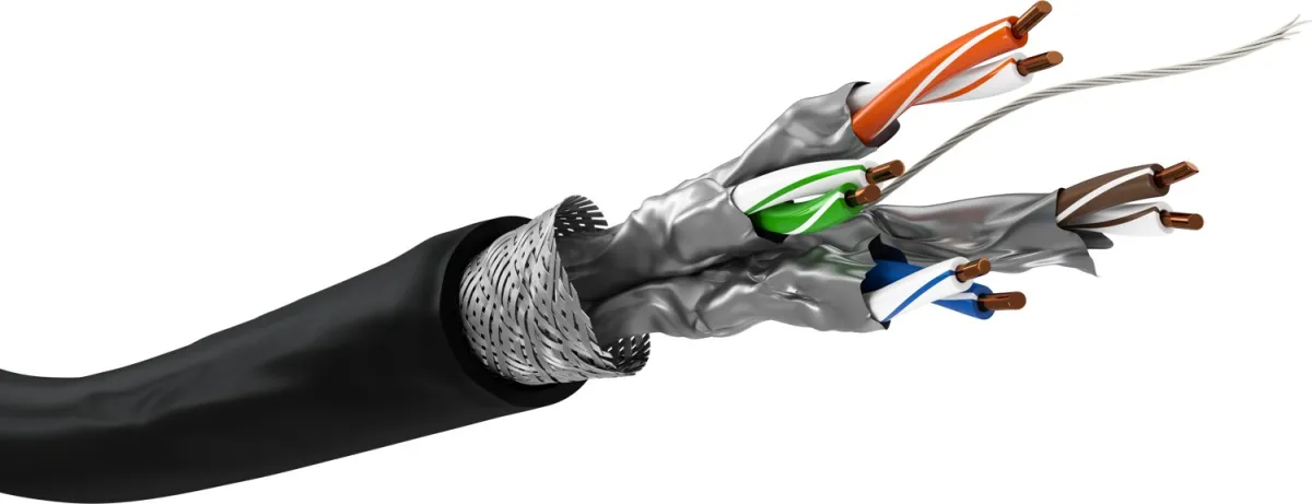 CAT 7 Outdoor Netzwerkkabel, S/FTP (PiMF), schwarz, 50 m