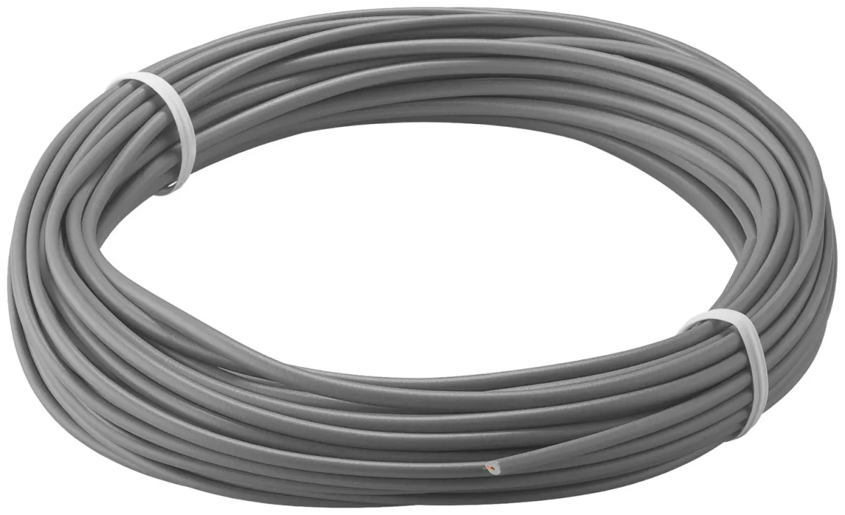 Kupferlitze isoliert, 10 m, grau