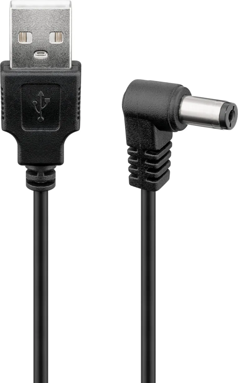 USB-auf-DC-Kabel 5 V/1 A, 1,5 m, schwarz