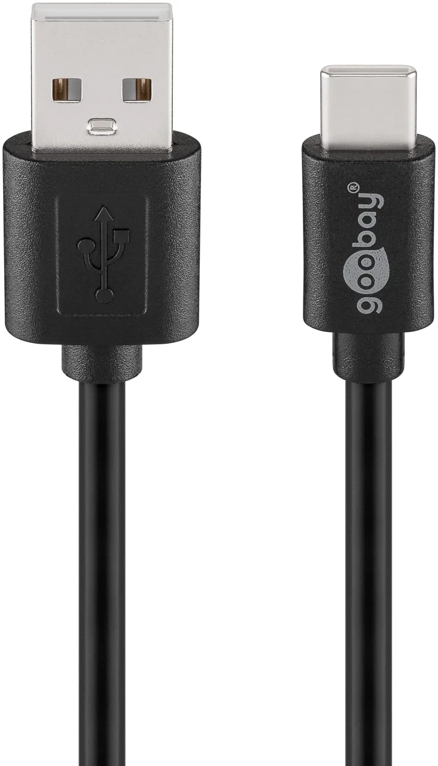 USB-C-auf-USB-A-Kabel, 1 m, schwarz