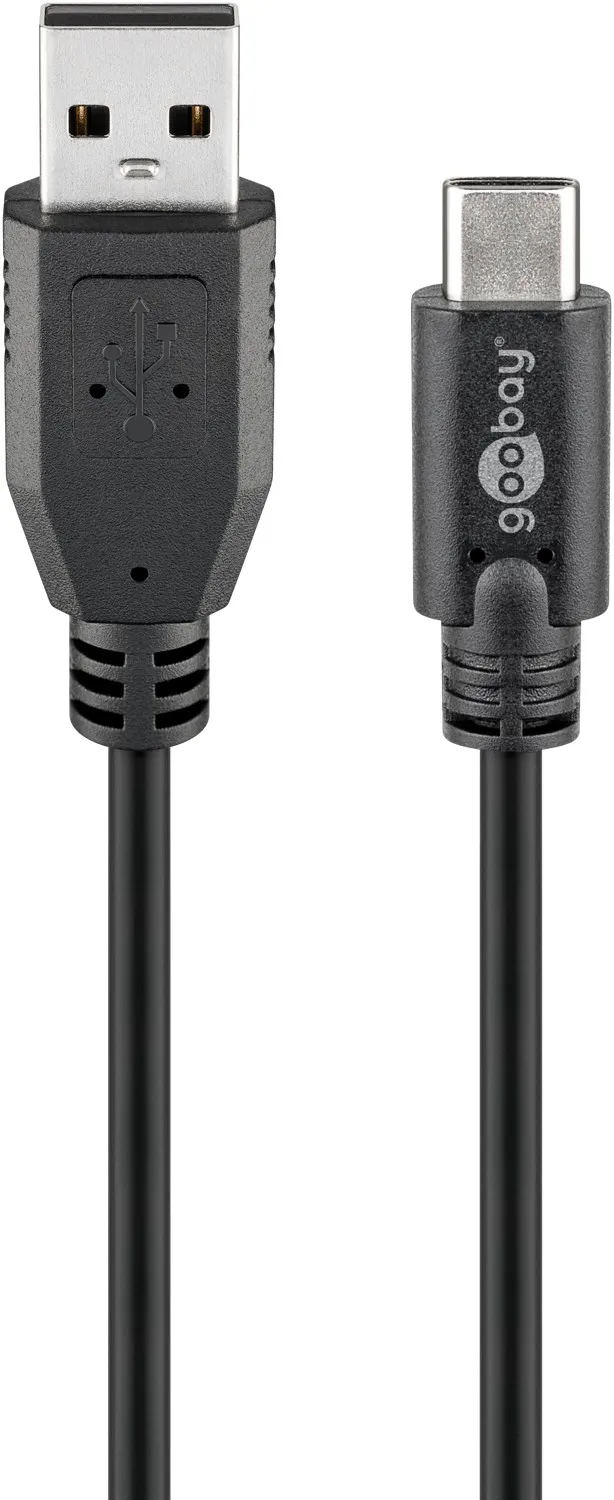 USB-C-auf-USB-A-Kabel, 3 m, schwarz