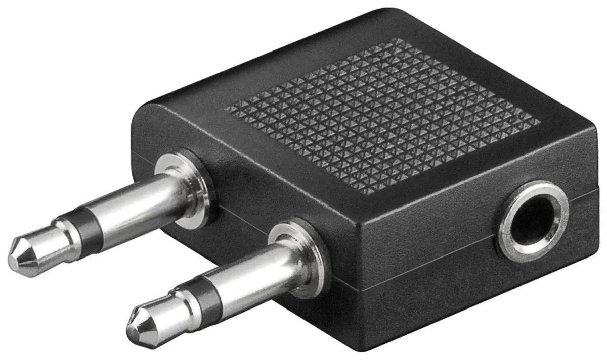 Flugzeug- / Reise-Kopfhörer-Adapter AUX-Klinke 3,5mm Buchse