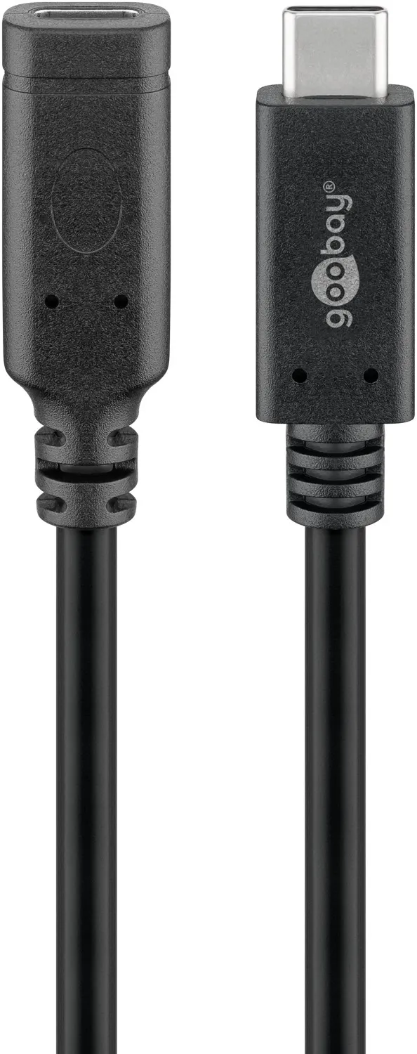 USB-C-Verlängerung, 1 m, schwarz