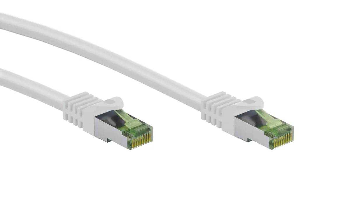 GHMT-zertifiziertes CAT 8.1 Patchkabel, S/FTP (PiMF), weiß