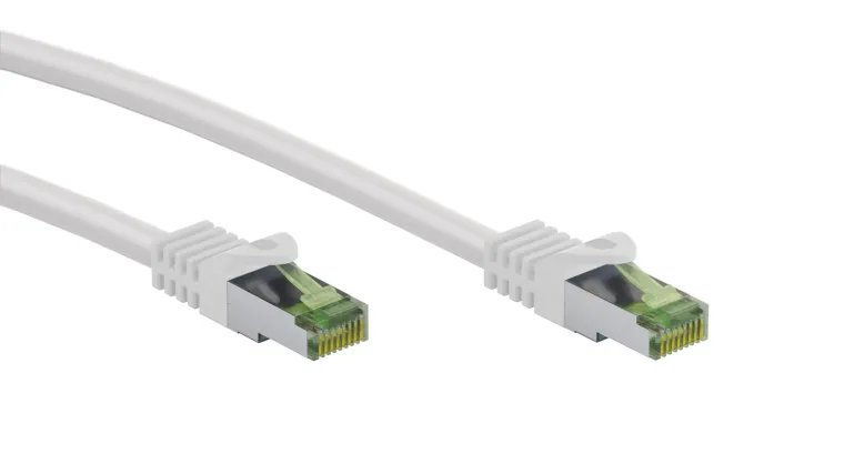 RJ45-Patchkabel mit CAT 8.1-S/FTP-Rohkabel, weiß