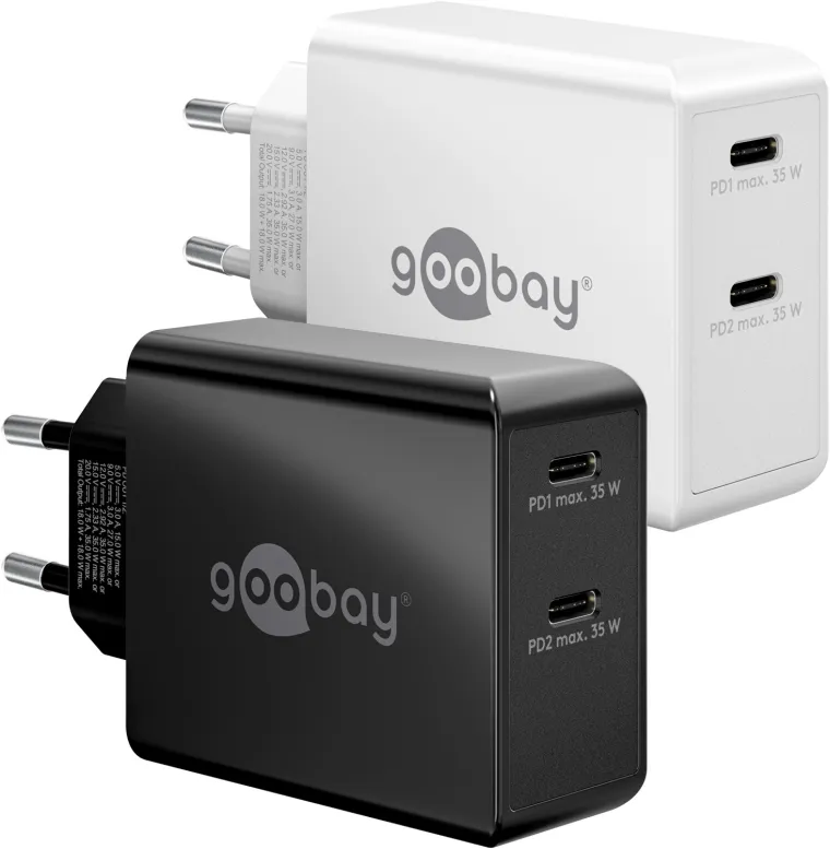 36 W USB-C PD Dual-Schnellladegerät weiß