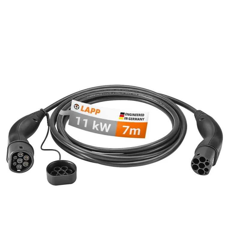 Ladekabel Typ 2, bis zu 11 kW, 7 m, schwarz