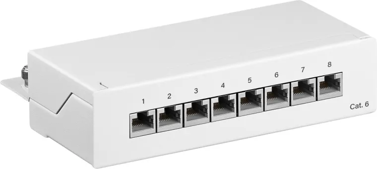 CAT 6 Mini/Desktop Patch Panel, 8 Port, (1 HE)