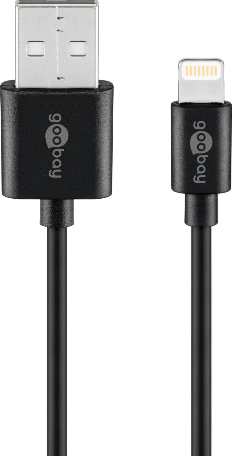 Lightning USB Lade- und Synchronisationskabel, 1 m, schwarz