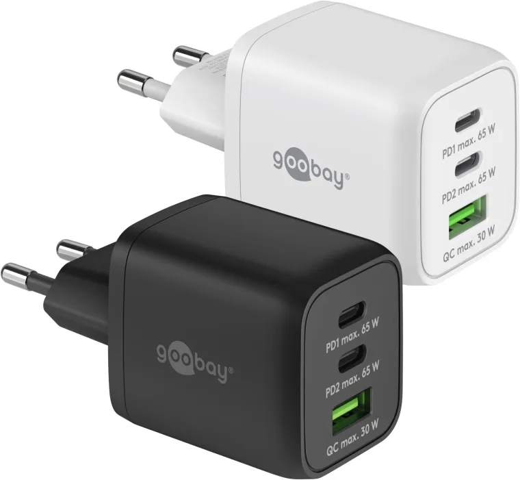 65 W USB-C PD GaN Multiport-Schnellladegerät Nano schwarz