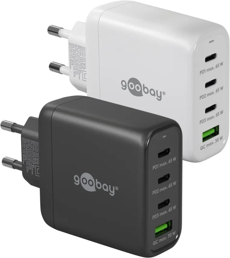 68 W USB-C PD GaN Multiport-Schnellladegerät weiß