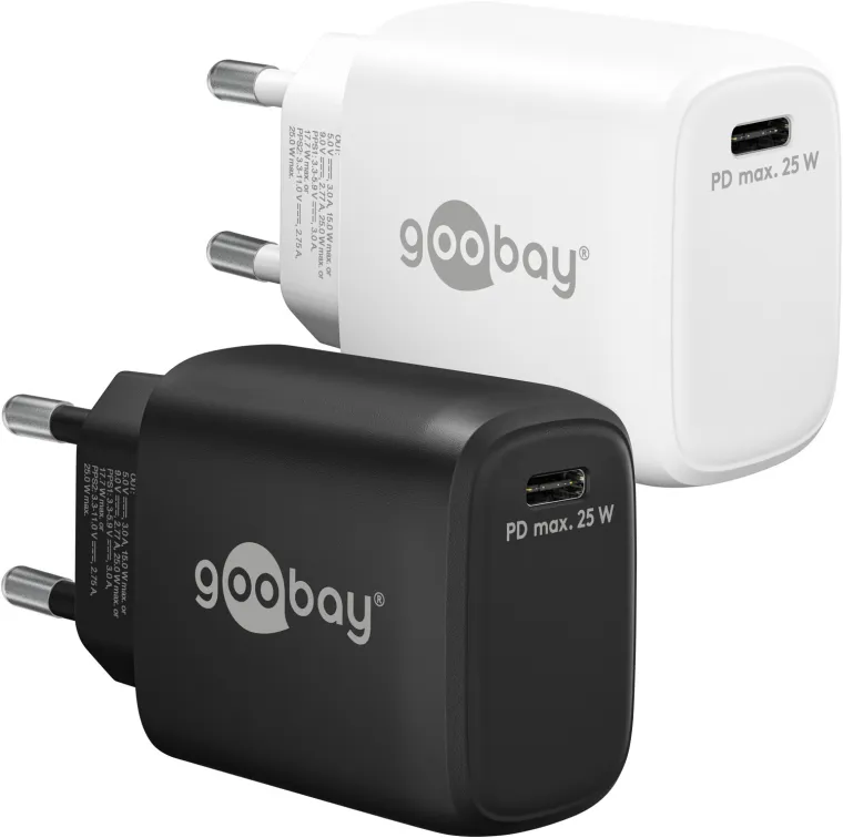 25 W USB-C PD GaN Schnellladegerät schwarz