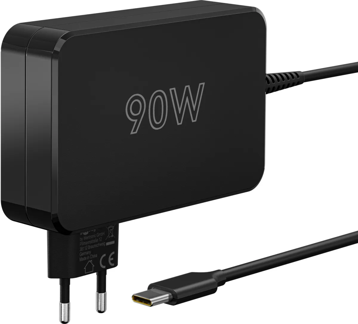 USB-C-Ladegerät für Laptops (90 W) schwarz