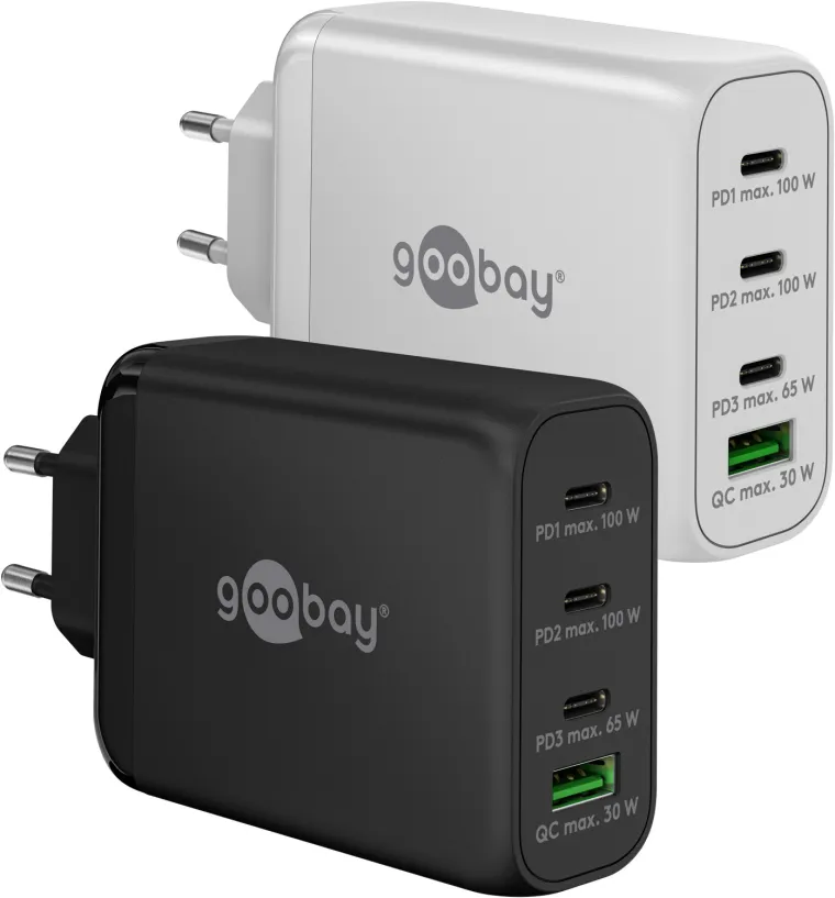 100 W USB-C PD GaN Multiport-Schnellladegerät schwarz