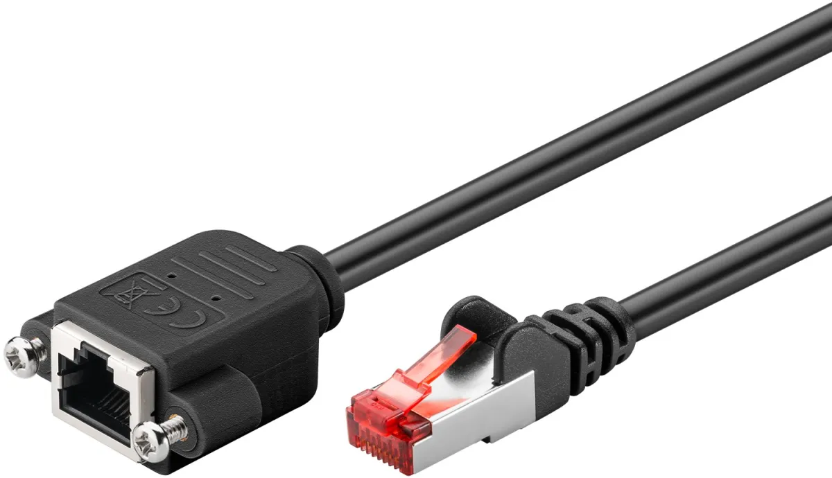 CAT 6 Verlängerungskabel, S/FTP (PiMF), schwarz