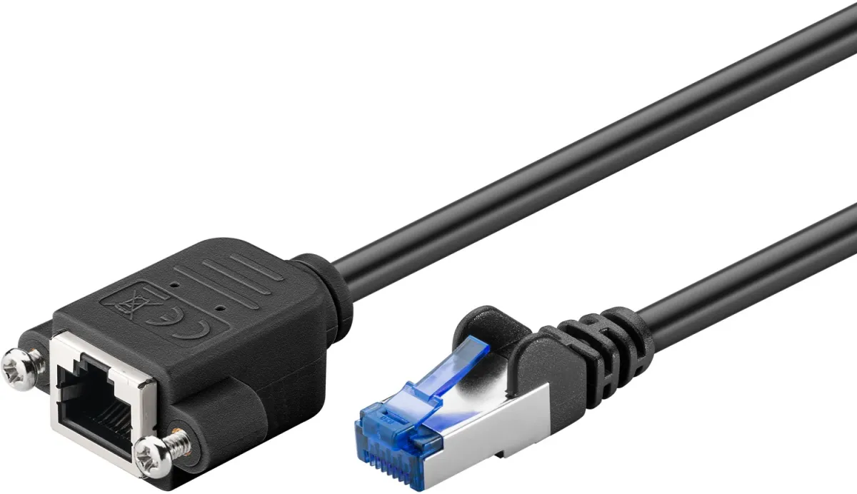CAT 6 A Verlängerungskabel, S/FTP (PiMF), schwarz