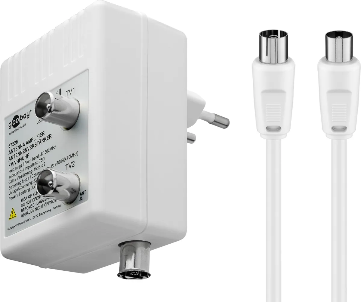 Antennenverstärker mit 2 Ausgängen, 15-30 dB