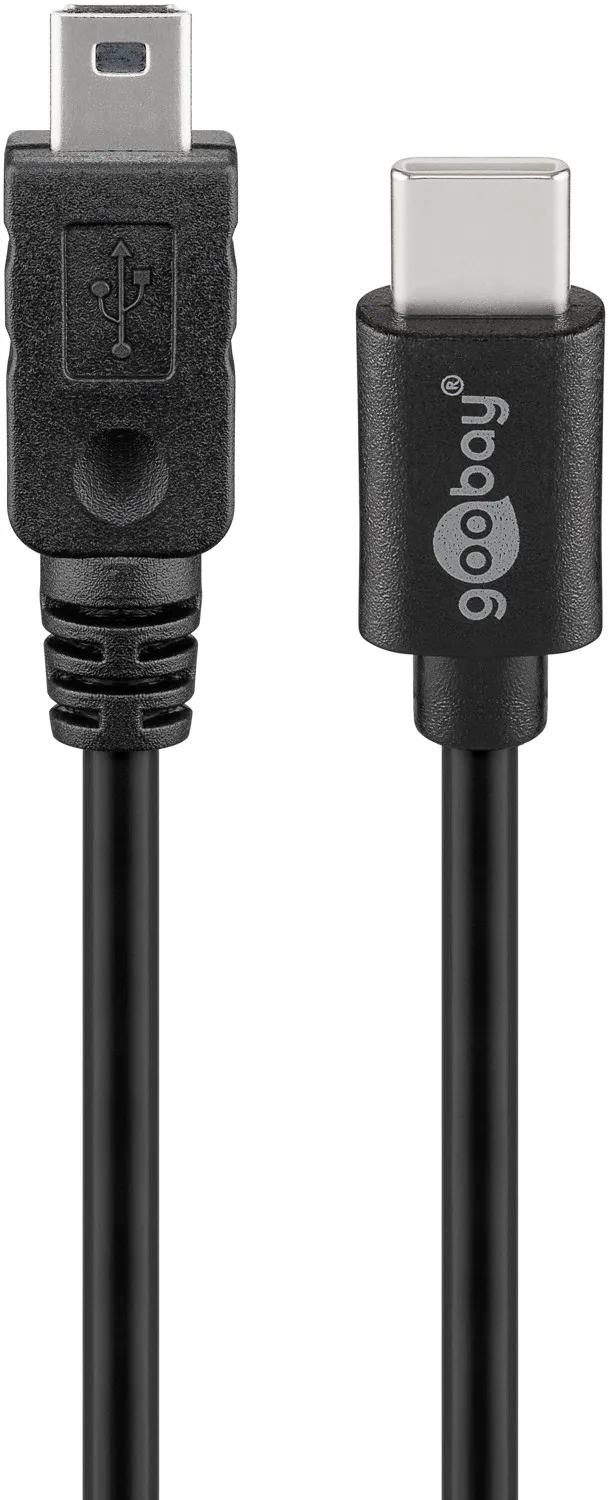 USB-C-auf-Mini-B-Kabel, 0,5 m, schwarz