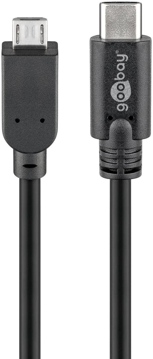 USB-C-auf-Micro-B-Kabel, OTG, 0,6 m, schwarz
