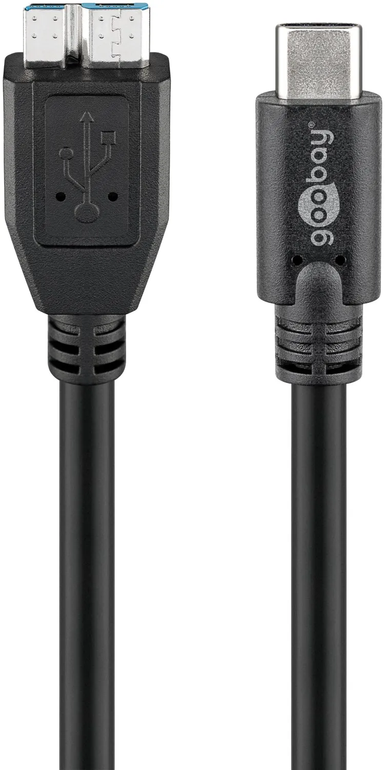 USB-C-auf-Micro-B-Kabel, 1 m, schwarz