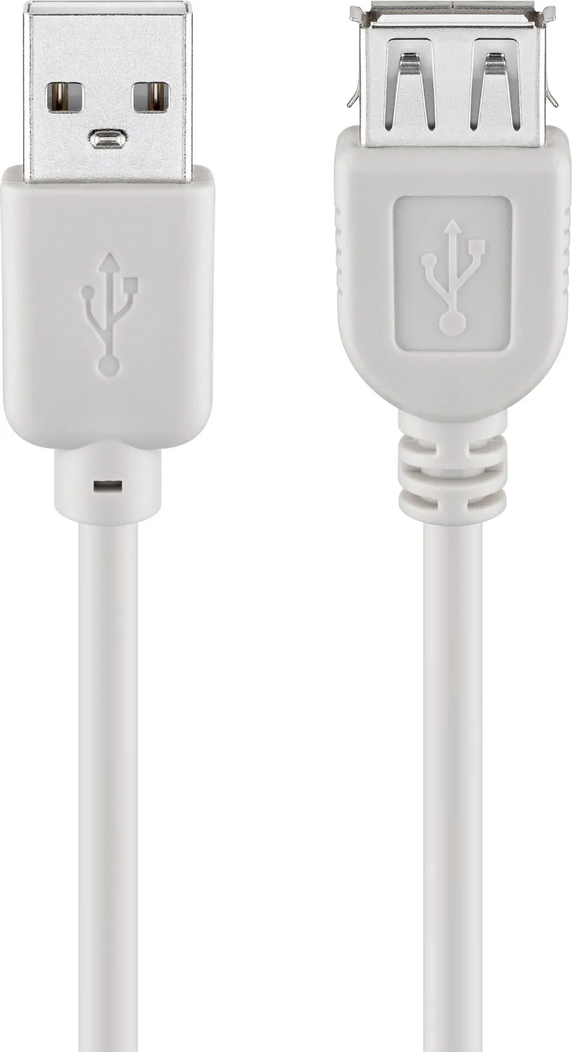 USB-A-Verlängerung, 0,3 m, grau