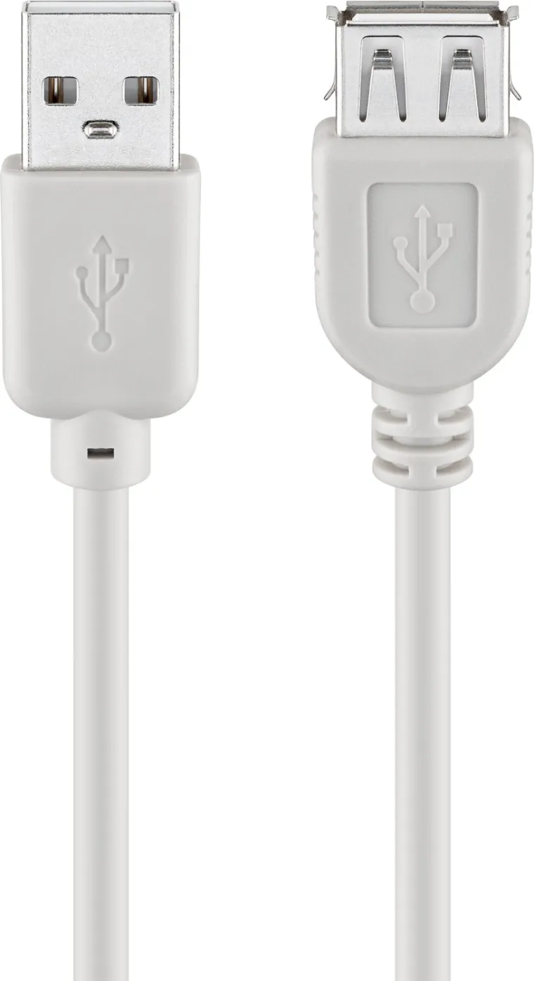 USB-A-Verlängerung, 1,8 m, grau