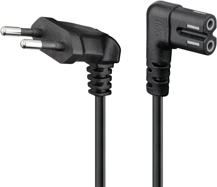Anschlusskabel mit Eurostecker für Sonos-Lautsprecher, 90°, 5 m, schwarz, (2*0,75 mm²)