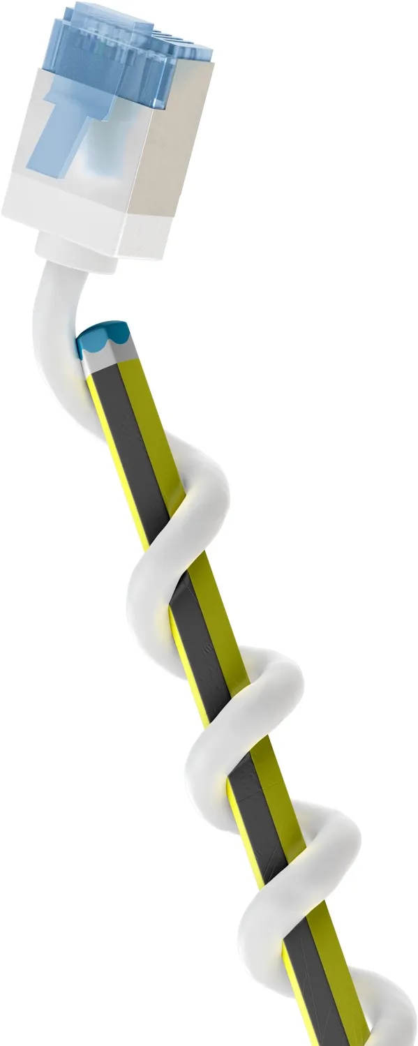 Ultraflexibles CAT 6 A Patchkabel, slim, U/FTP, weiß
