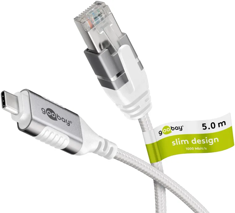 Ethernet-Kabel USB-C 3.1 auf RJ45, Slim, 5 m