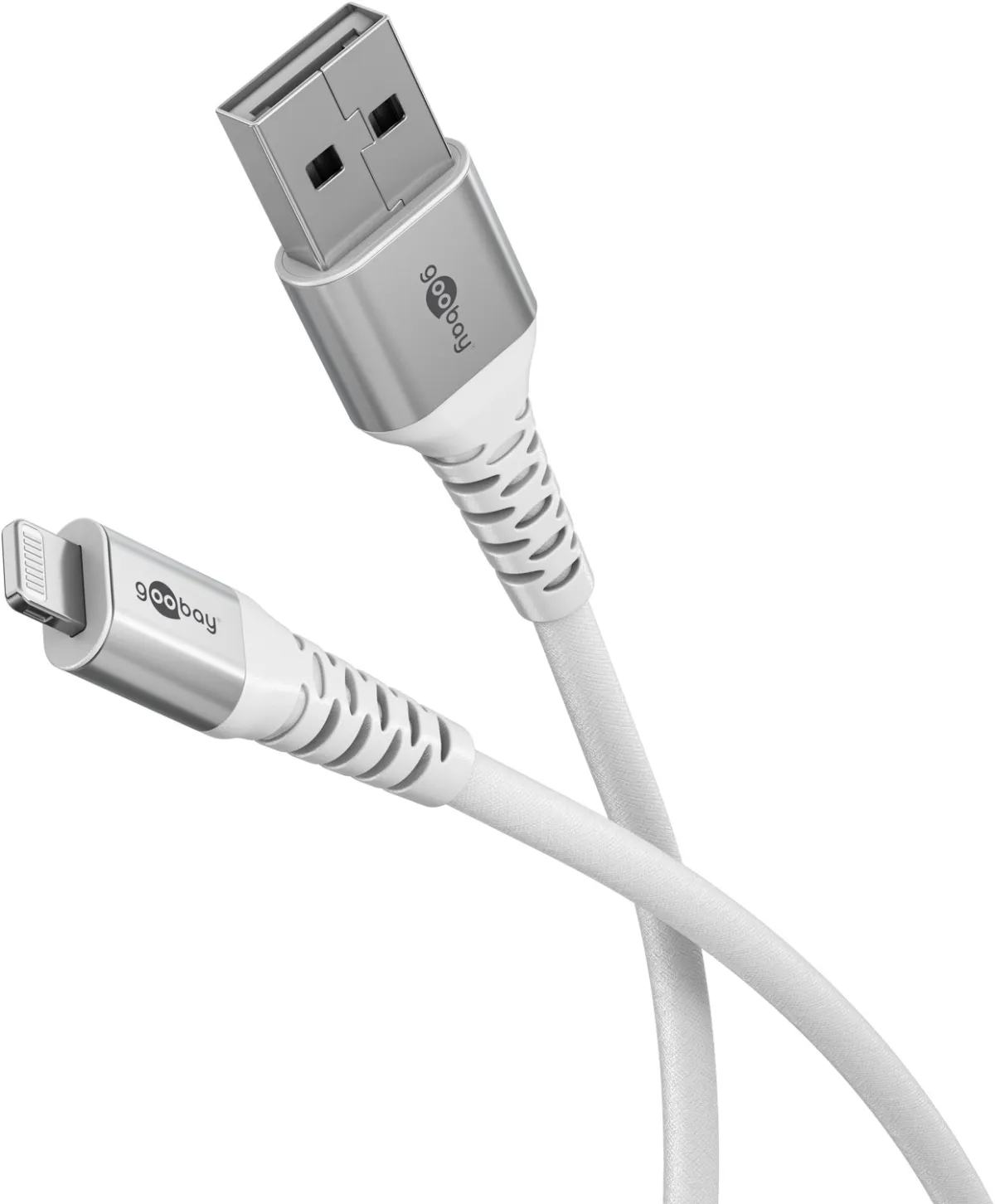 Lightning auf USB-A Supersoftes Textilkabel mit Metallsteckern, 0,5 m