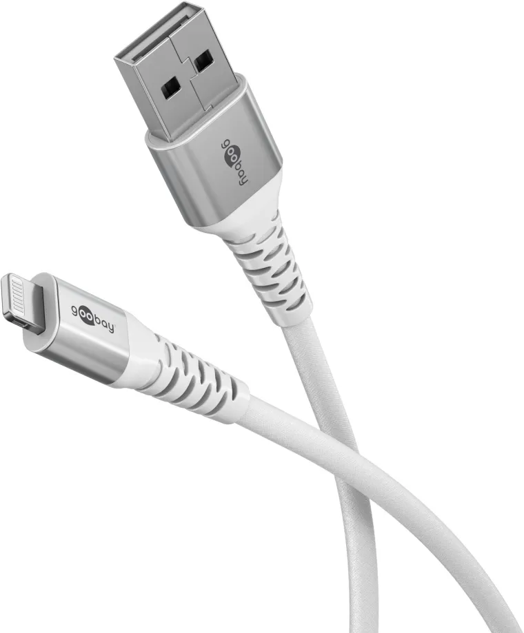 Lightning auf USB-A Supersoftes Textilkabel mit Metallsteckern, 2 m