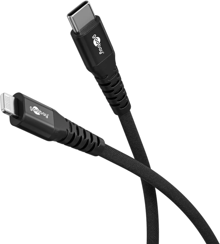 Lightning auf USB-C Supersoftes Textilkabel mit Metallsteckern, 0,5 m