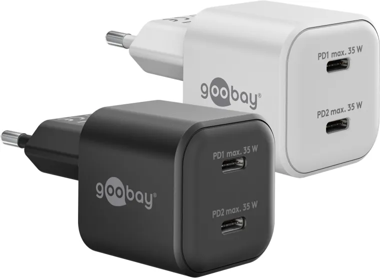 35 W USB-C PD GaN Dual-Schnellladegerät Nano weiß
