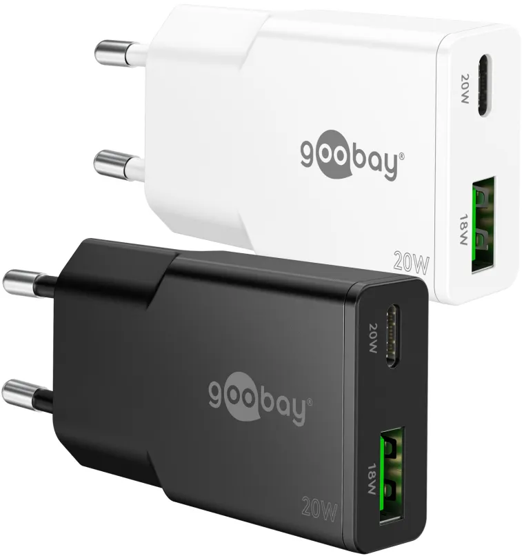 20 W USB-C PD GaN Dual-Schnellladegerät Slim weiß