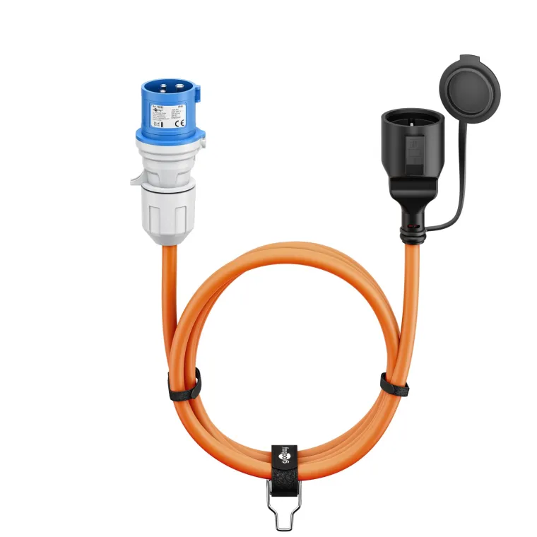 CEE-Adapterleitung, CEE-Stecker auf Schutzkontakt-Kupplung, 1,5 m