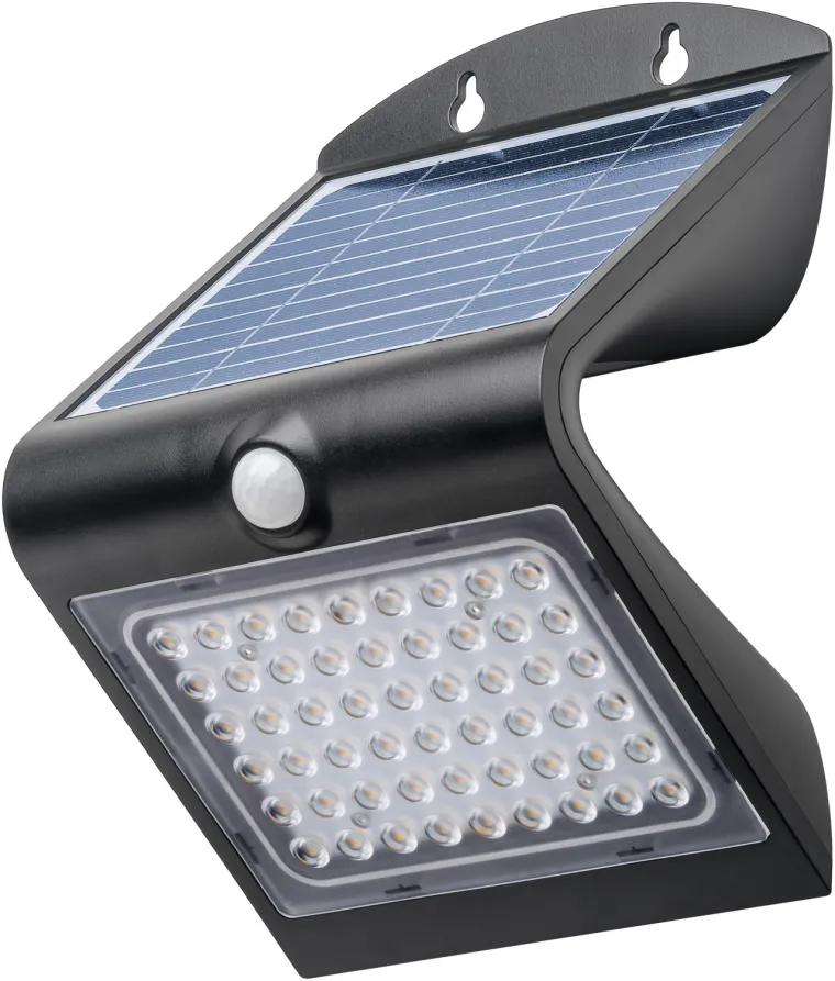 LED-Solar-Wandleuchte mit Bewegungsmelder, 4 W, schwarz