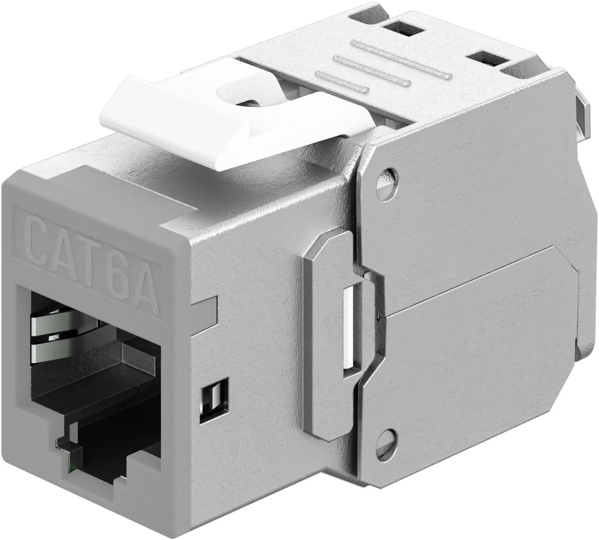 Keystone-Modul RJ45 CAT 6A, STP, Slim, hellgrau