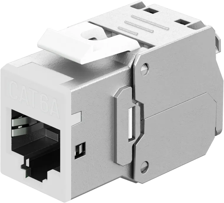 Keystone-Modul RJ45 CAT 6A, STP, Slim, weiß