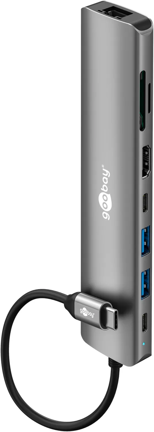 Slim 8-Port USB-Hub mit HDMI und RJ45, 5 Gbit/s