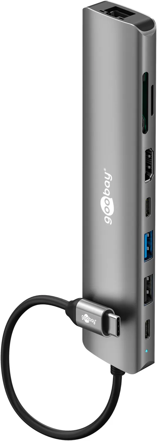 Slim 8-Port USB-Hub mit HDMI und RJ45, 5 Gbit/s