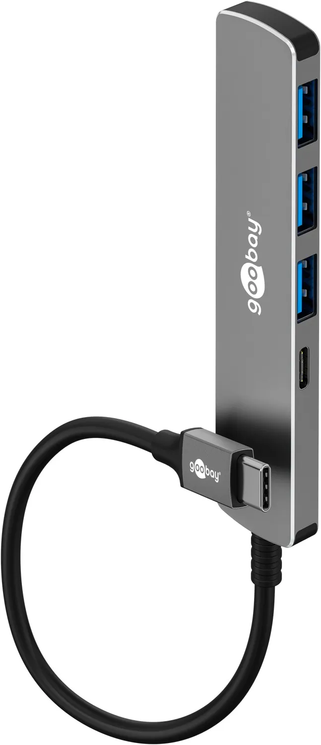 Slim 4-Port USB-Hub, USB-C auf USB-C/USB-A, 5 Gbit/s