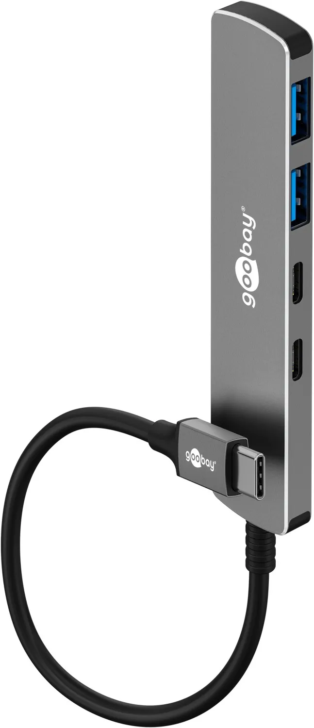 Slim 4-Port USB-Hub, USB-C auf USB-C/USB-A, 5 Gbit/s
