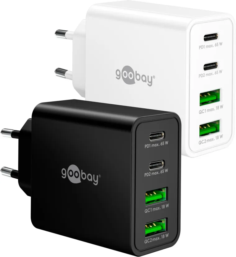 65 W USB-C PD Multiport-Schnellladegerät schwarz