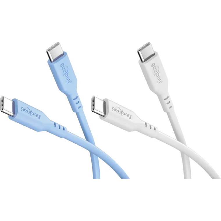 Ice Breeze Set 2x USB-C-Silikonkabel, 1,5 m, blau;weiß