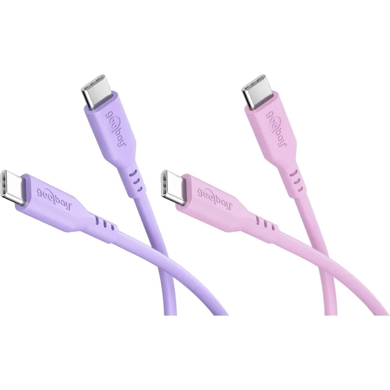 Berry Swirl Set 2x USB-C-Silikonkabel, 1,5 m, lila;pink