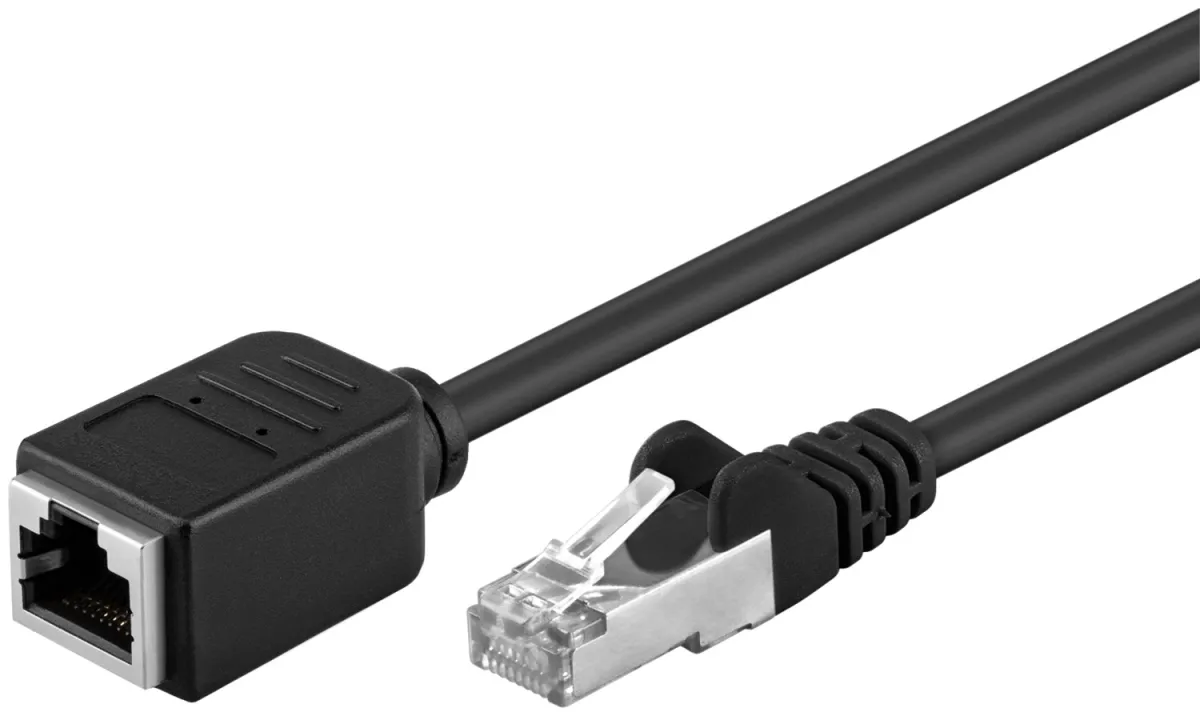 CAT 5e Verlängerungskabel, F/UTP, schwarz, 10 m