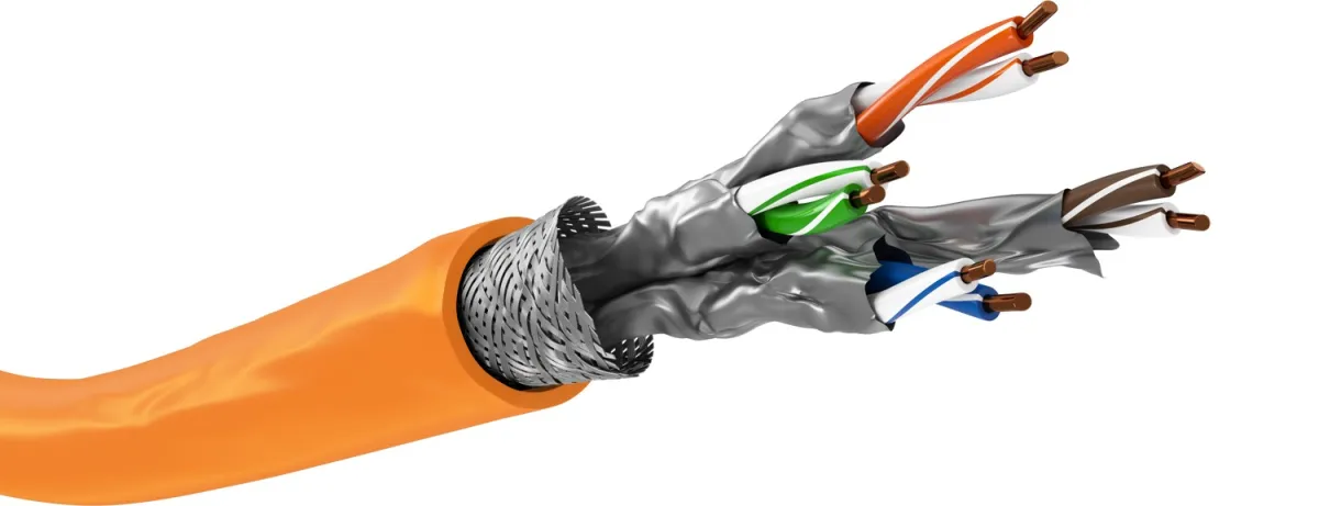CAT 7A Netzwerkkabel, S/FTP (PiMF), orange