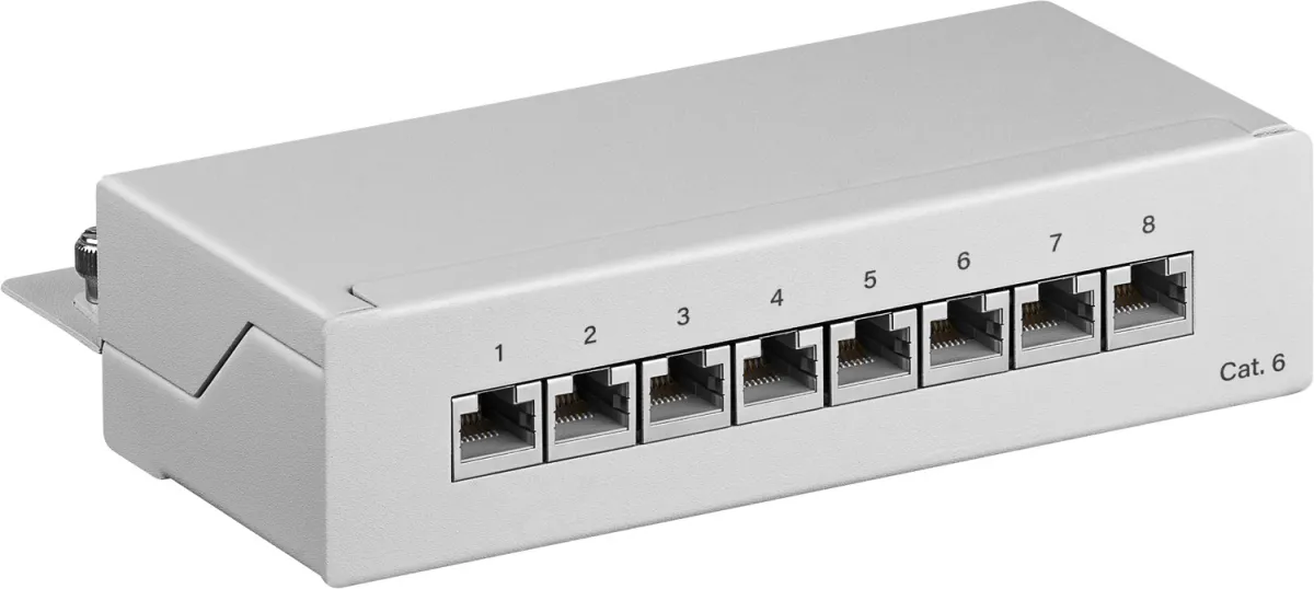 CAT 6 Mini/Desktop Patch Panel, 8 Port, (1 HE)