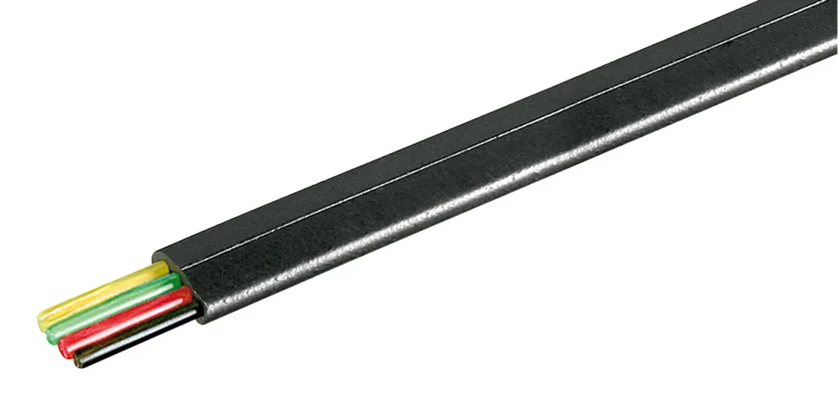 Telefonflachkabel 4-adrig, 100 m Rolle, AWG 28, CCA (kupferkaschiertes Aluminium)