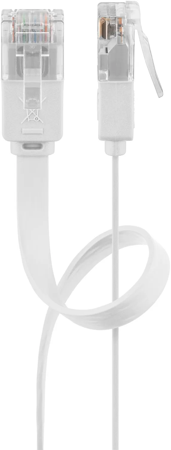 CAT 5e Flach-Patchkabel, U/UTP, weiß